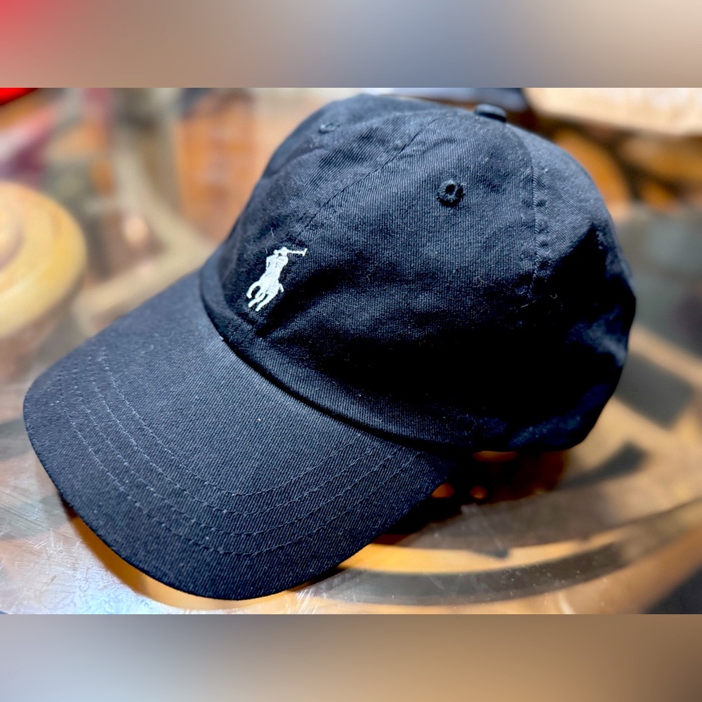 Ralph Lauren Unisex Polo Sports Pony Logo Hat Cap (One Size, Black (White Pony))